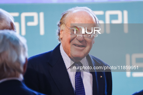 Paolo Scaroni attends the ceremony of conferring the ISPI 2024 Prize to Mario Draghi at Palazzo Clerici in Milan, Italy, on December 9, 2024...