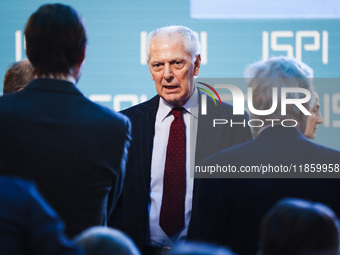 Marco Tronchetti Provera attends the ceremony of conferring the ISPI 2024 Prize to Mario Draghi at Palazzo Clerici in Milan, Italy, on Decem...