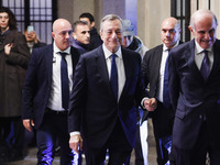 Mario Draghi attends the ceremony of conferring the ISPI 2024 Prize at Palazzo Clerici in Milan, Italy, on December 9, 2024 (