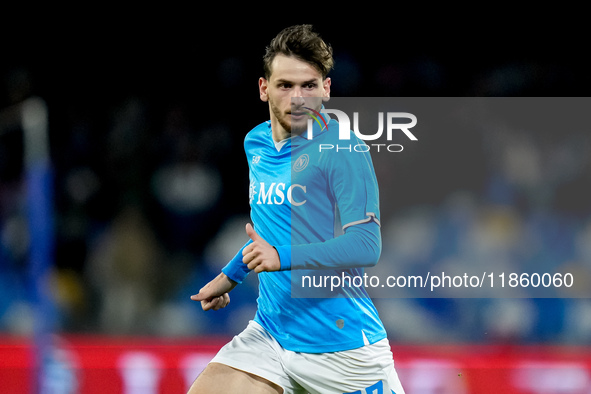 Khvicha Kvaratskhelia of SSC Napoli looks on during the serie Serie A Enilive match between SSC Napoli and SS Lazio at Stadio Diego Armando...