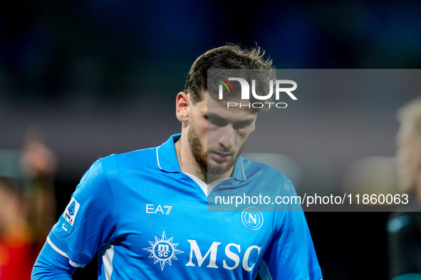 Khvicha Kvaratskhelia of SSC Napoli looks dejected during the serie Serie A Enilive match between SSC Napoli and SS Lazio at Stadio Diego Ar...