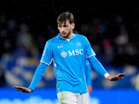 Khvicha Kvaratskhelia of SSC Napoli gestures during the serie Serie A Enilive match between SSC Napoli and SS Lazio at Stadio Diego Armando...