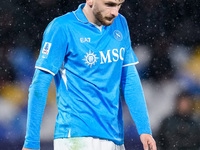 Khvicha Kvaratskhelia of SSC Napoli looks dejected during the serie Serie A Enilive match between SSC Napoli and SS Lazio at Stadio Diego Ar...