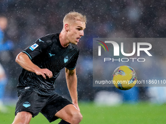 Gustav Isaksen of SS Lazio during the serie Serie A Enilive match between SSC Napoli and SS Lazio at Stadio Diego Armando Maradona on Decemb...