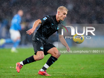 Gustav Isaksen of SS Lazio during the serie Serie A Enilive match between SSC Napoli and SS Lazio at Stadio Diego Armando Maradona on Decemb...