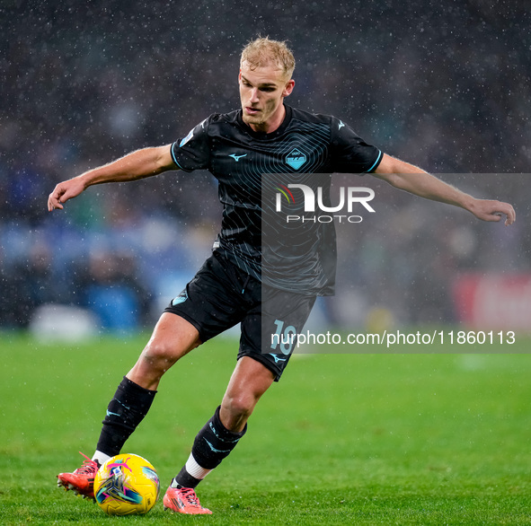 Gustav Isaksen of SS Lazio during the serie Serie A Enilive match between SSC Napoli and SS Lazio at Stadio Diego Armando Maradona on Decemb...