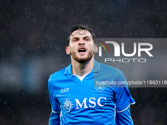 Khvicha Kvaratskhelia of SSC Napoli reacts during the serie Serie A Enilive match between SSC Napoli and SS Lazio at Stadio Diego Armando Ma...