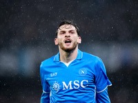 Khvicha Kvaratskhelia of SSC Napoli reacts during the serie Serie A Enilive match between SSC Napoli and SS Lazio at Stadio Diego Armando Ma...