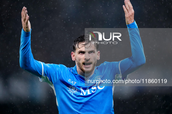 Khvicha Kvaratskhelia of SSC Napoli reacts during the serie Serie A Enilive match between SSC Napoli and SS Lazio at Stadio Diego Armando Ma...