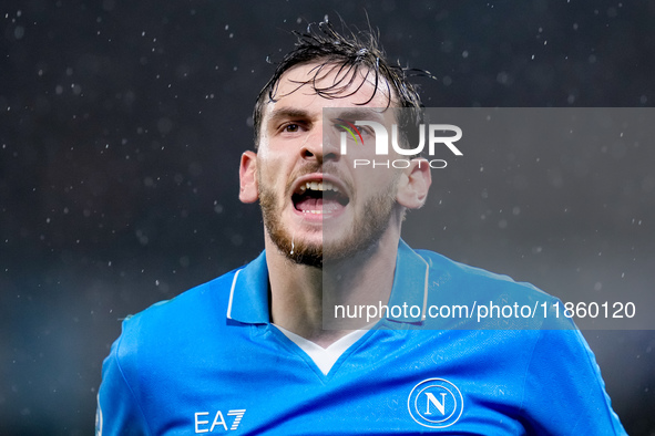 Khvicha Kvaratskhelia of SSC Napoli yells during the serie Serie A Enilive match between SSC Napoli and SS Lazio at Stadio Diego Armando Mar...