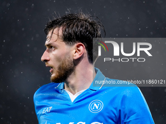 Khvicha Kvaratskhelia of SSC Napoli looks on during the serie Serie A Enilive match between SSC Napoli and SS Lazio at Stadio Diego Armando...