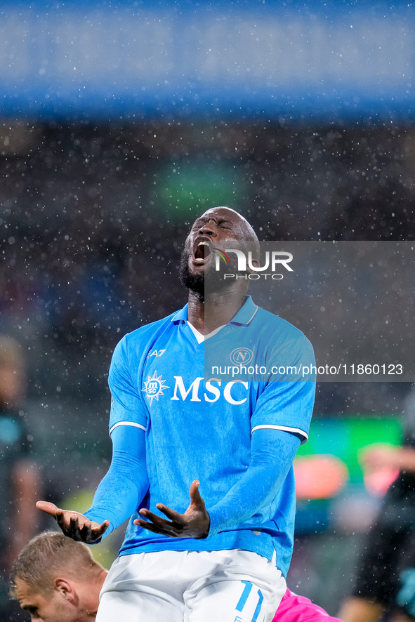 Romelu Lukaku of SSC Napoli looks dejected during the serie Serie A Enilive match between SSC Napoli and SS Lazio at Stadio Diego Armando Ma...