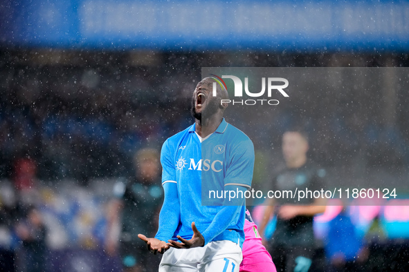 Romelu Lukaku of SSC Napoli looks dejected during the serie Serie A Enilive match between SSC Napoli and SS Lazio at Stadio Diego Armando Ma...