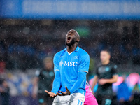 Romelu Lukaku of SSC Napoli looks dejected during the serie Serie A Enilive match between SSC Napoli and SS Lazio at Stadio Diego Armando Ma...