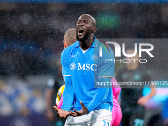 Romelu Lukaku of SSC Napoli looks dejected during the serie Serie A Enilive match between SSC Napoli and SS Lazio at Stadio Diego Armando Ma...