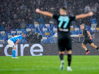 Gustav Isaksen of SS Lazio celebrates after scoring first goal during the serie Serie A Enilive match between SSC Napoli and SS Lazio at Sta...