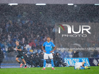 David Neres of SSC Napoli looks dejected during the serie Serie A Enilive match between SSC Napoli and SS Lazio at Stadio Diego Armando Mara...