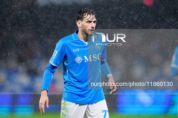 Khvicha Kvaratskhelia of SSC Napoli looks on during the serie Serie A Enilive match between SSC Napoli and SS Lazio at Stadio Diego Armando...