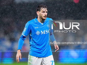 Khvicha Kvaratskhelia of SSC Napoli looks on during the serie Serie A Enilive match between SSC Napoli and SS Lazio at Stadio Diego Armando...