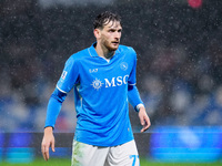 Khvicha Kvaratskhelia of SSC Napoli looks on during the serie Serie A Enilive match between SSC Napoli and SS Lazio at Stadio Diego Armando...