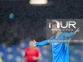 Khvicha Kvaratskhelia of SSC Napoli gestures during the serie Serie A Enilive match between SSC Napoli and SS Lazio at Stadio Diego Armando...