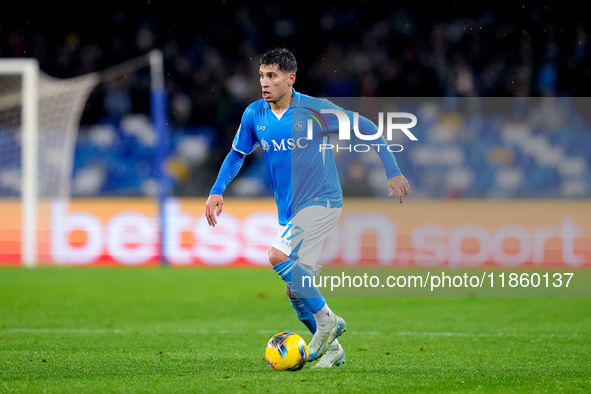 Mathias Olivera of SSC Napoli during the serie Serie A Enilive match between SSC Napoli and SS Lazio at Stadio Diego Armando Maradona on Dec...