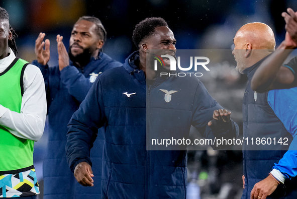 Boulaye Dia of SS Lazio celebrates the victory during the serie Serie A Enilive match between SSC Napoli and SS Lazio at Stadio Diego Armand...