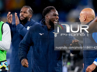 Boulaye Dia of SS Lazio celebrates the victory during the serie Serie A Enilive match between SSC Napoli and SS Lazio at Stadio Diego Armand...