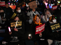 Thousands of citizens gather across from the National Assembly to call for the impeachment of President Yoon Suk-yeol in Seoul, South Korea,...