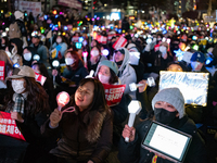 Thousands of citizens gather across from the National Assembly to call for the impeachment of President Yoon Suk-yeol in Seoul, South Korea,...