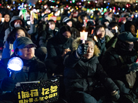 Thousands of citizens gather across from the National Assembly to call for the impeachment of President Yoon Suk-yeol in Seoul, South Korea,...