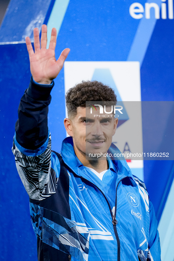 Giovanni Di Lorenzo of SSC Napoli gestures during the serie Serie A Enilive match between SSC Napoli and SS Lazio at Stadio Diego Armando Ma...