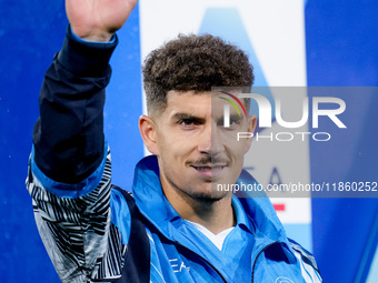 Giovanni Di Lorenzo of SSC Napoli gestures during the serie Serie A Enilive match between SSC Napoli and SS Lazio at Stadio Diego Armando Ma...