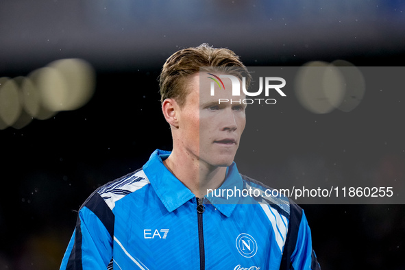 Scott McTominay of SSC Napoli looks on during the serie Serie A Enilive match between SSC Napoli and SS Lazio at Stadio Diego Armando Marado...