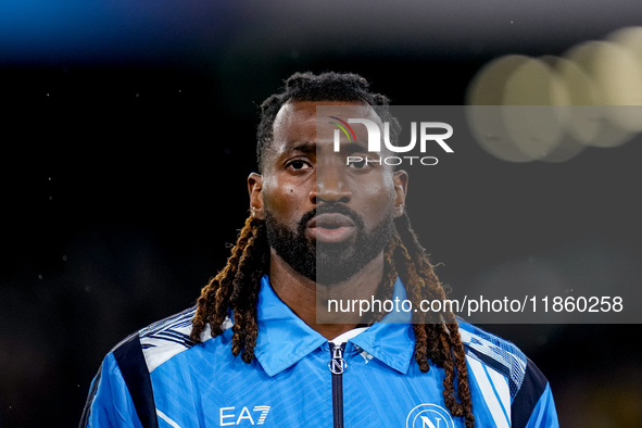 Andre-Frank Zambo Anguissa of SSC Napoli looks on during the serie Serie A Enilive match between SSC Napoli and SS Lazio at Stadio Diego Arm...