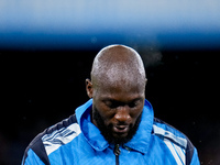 Romelu Lukaku of SSC Napoli looks down during the serie Serie A Enilive match between SSC Napoli and SS Lazio at Stadio Diego Armando Marado...