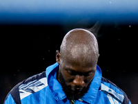 Romelu Lukaku of SSC Napoli looks down during the serie Serie A Enilive match between SSC Napoli and SS Lazio at Stadio Diego Armando Marado...