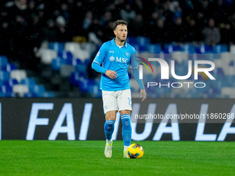 Amir Rrahmani of SSC Napoli during the serie Serie A Enilive match between SSC Napoli and SS Lazio at Stadio Diego Armando Maradona on Decem...