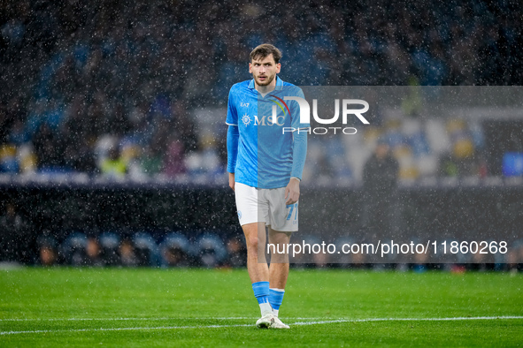 Khvicha Kvaratskhelia of SSC Napoli looks on during the serie Serie A Enilive match between SSC Napoli and SS Lazio at Stadio Diego Armando...