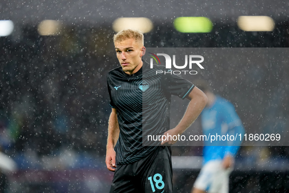 Gustav Isaksen of SS Lazio looks on during the serie Serie A Enilive match between SSC Napoli and SS Lazio at Stadio Diego Armando Maradona...