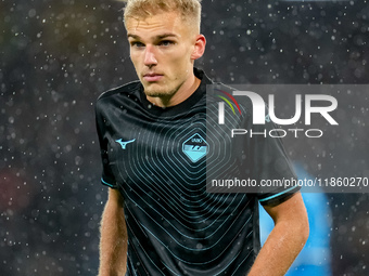 Gustav Isaksen of SS Lazio looks on during the serie Serie A Enilive match between SSC Napoli and SS Lazio at Stadio Diego Armando Maradona...