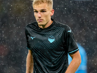 Gustav Isaksen of SS Lazio looks on during the serie Serie A Enilive match between SSC Napoli and SS Lazio at Stadio Diego Armando Maradona...