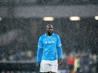 Romelu Lukaku of SSC Napoli looks on during the serie Serie A Enilive match between SSC Napoli and SS Lazio at Stadio Diego Armando Maradona...