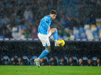 Mathias Olivera of SSC Napoli controls the ball during the serie Serie A Enilive match between SSC Napoli and SS Lazio at Stadio Diego Arman...