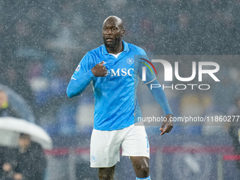 Romelu Lukaku of SSC Napoli gestures during the serie Serie A Enilive match between SSC Napoli and SS Lazio at Stadio Diego Armando Maradona...