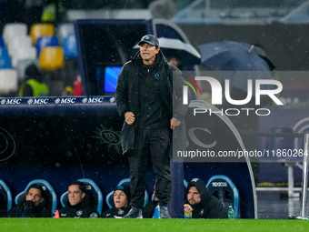 Antonio Conte Head Coach of SSC Napoli looks on during the serie Serie A Enilive match between SSC Napoli and SS Lazio at Stadio Diego Arman...