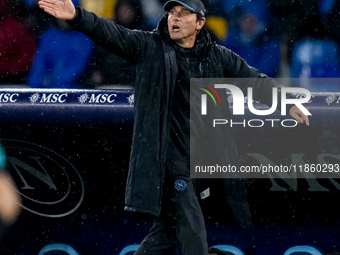 Antonio Conte Head Coach of SSC Napoli gestures during the serie Serie A Enilive match between SSC Napoli and SS Lazio at Stadio Diego Arman...