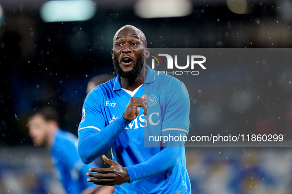 Alex Meret of SSC Napoli reacts during the serie Serie A Enilive match between SSC Napoli and SS Lazio at Stadio Diego Armando Maradona on D...