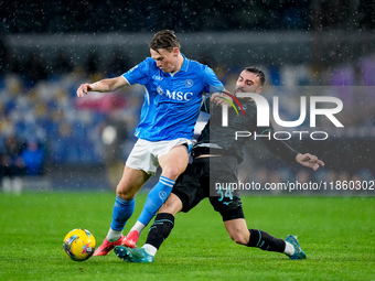 Scott McTominay of SSC Napoli and Mario Gila of SS Lazio compete for the ball during the serie Serie A Enilive match between SSC Napoli and...