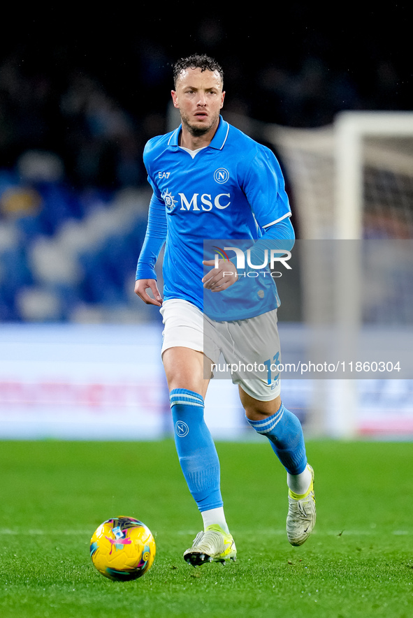 Amir Rrahmani of SSC Napoli during the serie Serie A Enilive match between SSC Napoli and SS Lazio at Stadio Diego Armando Maradona on Decem...